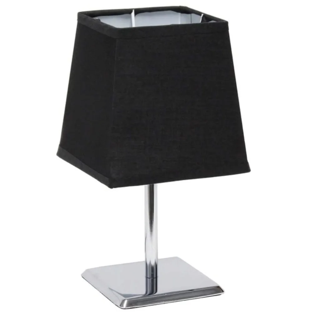 2 Chrome Table Lamps Black Shades 10" Tall New. - Picture 5 of 5